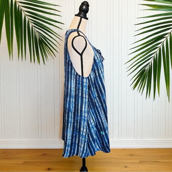 Show Me Your Mumu Blue Tie-Dye Lace Up Mini Dress - Size Medium - Picture 3 of 15